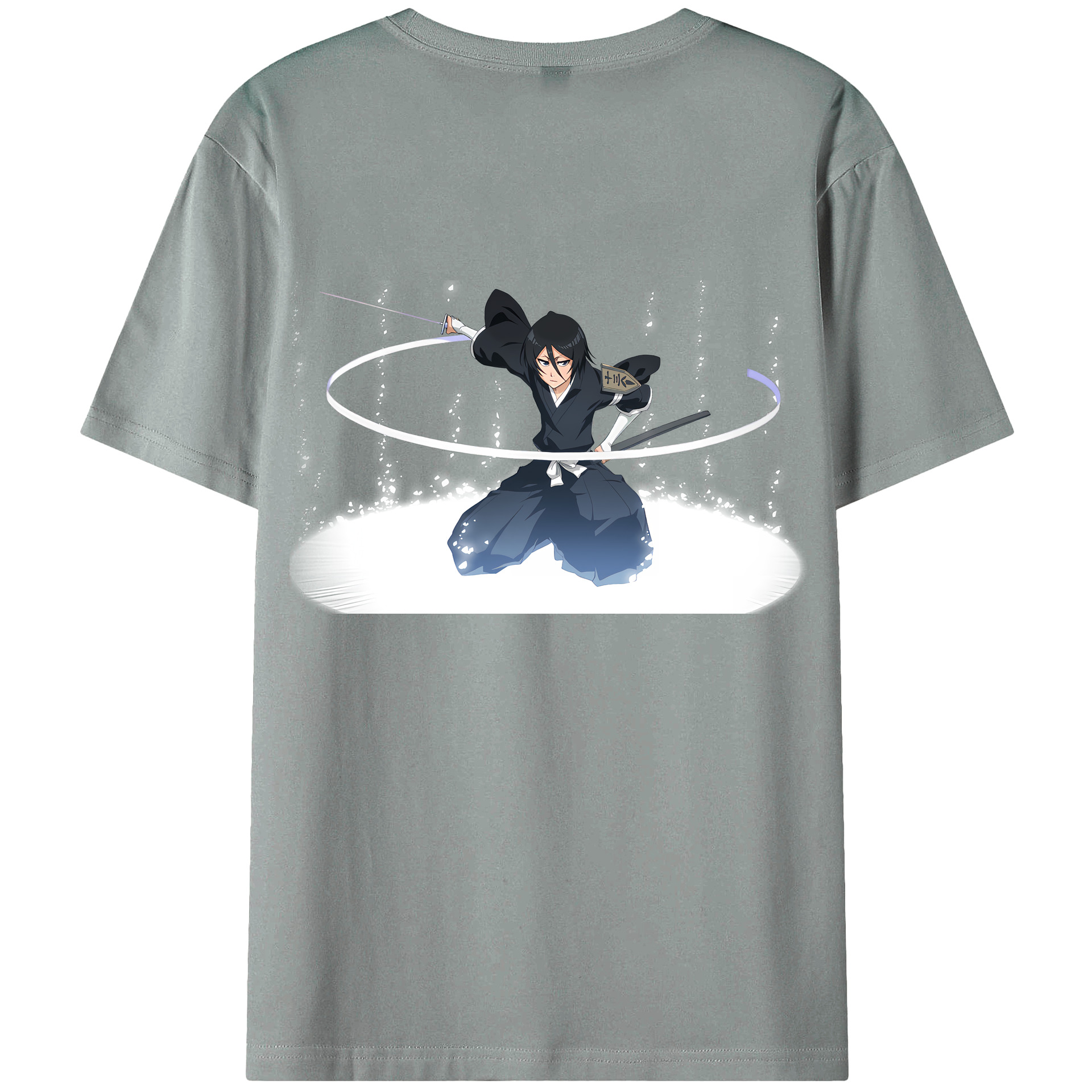 （画像用） ブリーチ 朽木ルキア BLEACH Kuchiki Rukia 綿100％ メンズ半袖Tシャツ（バックプリント） 通気性